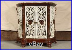Antique French Enamel Cast Iron Room Heating Stove Repurposed As Cabinet (64397)