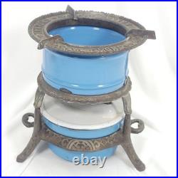 Antique GEORG HALLER ORIGINAL Kerosene Stove Cooker Burner Enamelware/Cast iron