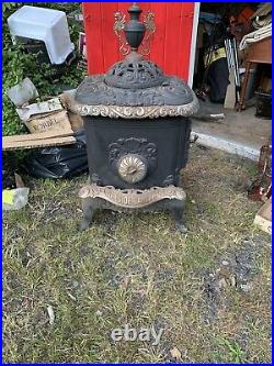 Antique Garland Decorative Cast Iron Parlor Stove -'Fireside Garland'- Complete