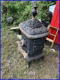 Antique Garland Decorative Cast Iron Parlor Stove -'Fireside Garland'- Complete