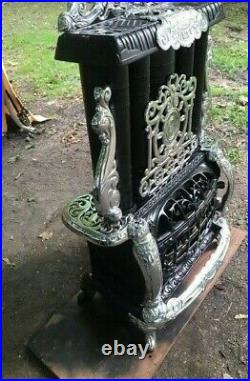 Antique Gas/propane Burn Parlor Stove Triple Effect 5 Pipe Fl Kahn Works