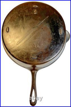 Antique Gate Mark Cast Iron Skillet Pan Fancy Ornate Handle Gatemark Civil War