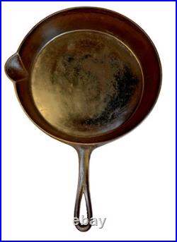 Antique Gate Mark Cast Iron Skillet Pan Fancy Ornate Handle Gatemark Civil War