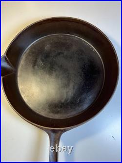 Antique Gate Mark Cast Iron Skillet Pan Fancy Ornate Handle Gatemark Civil War