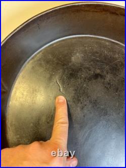 Antique Gate Mark Cast Iron Skillet Pan Fancy Ornate Handle Gatemark Civil War