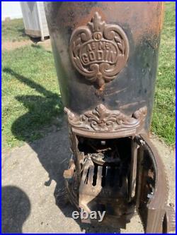 Antique Godin French Cast Iron Coal / Wood Burning Stove