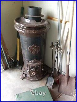 Antique Godin French Cast Iron Coal / Wood Burning Stove