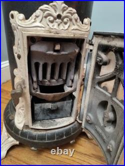 Antique Godin French Enamel Cast Iron Coal Or Wood Stove