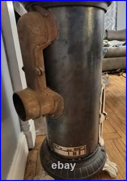 Antique Godin French Enamel Cast Iron Coal Or Wood Stove