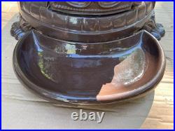 Antique Godin French Enamel Cast Iron Coal Or Wood Stove BEAUTIFUL Parlor Stove