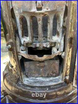 Antique Godin French Enamel Cast Iron Coal Or Wood Stove BEAUTIFUL Parlor Stove