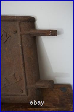 Antique Green Colonial Cast Iron Coal Wood Stove Door Door Only