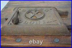 Antique Green Colonial Cast Iron Coal Wood Stove Door Door Only