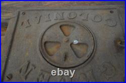 Antique Green Colonial Cast Iron Coal Wood Stove Door Door Only