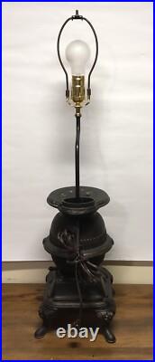 Antique Grey Casting Co MT JOY. PA Cast Iron Pot Belly Stove Kettle Lamp 75-3