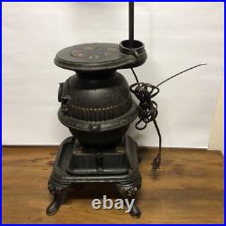 Antique Grey Casting Co MT JOY. PA Cast Iron Pot Belly Stove Kettle Lamp 75-3
