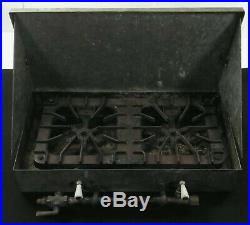 Antique Griswold 202 Cast Iron 2 Burner Camp Cook Stove with Metal Wind Shroud