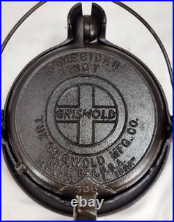 Antique Griswold Cast Iron No. 7 Waffle Iron with High Base 308, 309, 311