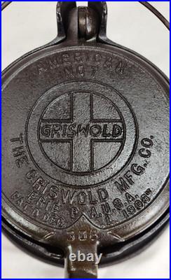 Antique Griswold Cast Iron No. 7 Waffle Iron with High Base 308, 309, 311