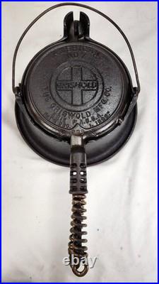 Antique Griswold Cast Iron No. 7 Waffle Iron with High Base 308, 309, 311
