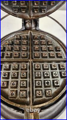 Antique Griswold Cast Iron No. 7 Waffle Iron with High Base 308, 309, 311