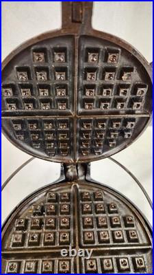Antique Griswold Cast Iron No. 7 Waffle Iron with High Base 308, 309, 311