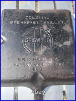 Antique Griswold No. 666 C Colonial Breakfast Cast Iron Skillet Antique Griswold No. 666 C Colonial Breakfast Cast Iron Skillet