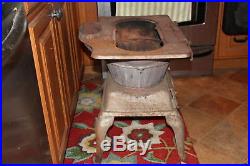 Antique HOT POT Cast Iron Stove Coal Charcoal Wood Cooking Stove Country Decor