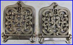 Antique Home Comfort Cast Iron Range 660-A Trivet Tea Shelves Pair Rare Find