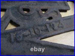 Antique Jewel Cast Iron Stove Grate Part Sign Emblem