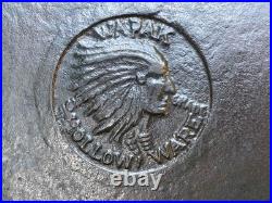 Antique LEVEL 8 WAPAK INDIAN LOGO HOLLOWARE Heat Ring Cast Iron Skillet VG Logo Antique LEVEL 8 WAPAK INDIAN LOGO HOLLOWARE Heat Ring Cast Iron Skillet VG Logo