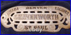 Antique Leavenworth Omaha Denver Tacoma St Paul Wood Stove Cast Iron Plaque