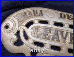 Antique Leavenworth Omaha Denver Tacoma St Paul Wood Stove Cast Iron Plaque