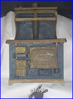 Antique Miniature Cast Iron Salesman Sample Cooking Stove by Kovelty