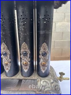 Antique Mystic Jewel Cast Iron Gas Parlor Stove Heater Model No. 40 Untested