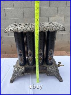 Antique Mystic Jewel Cast Iron Gas Parlor Stove Heater Model No. 40 Untested