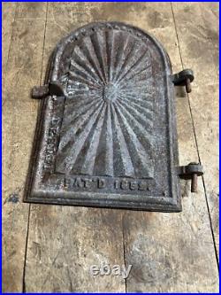 Antique Old 1800s T&P Parlor Wood Stove Cast Iron Door Ornate Part Albany NY USA