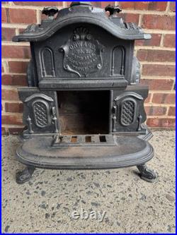 Antique Onward No. 2 Cast Iron Parlor Stove Victorian Gothic Wood Burning