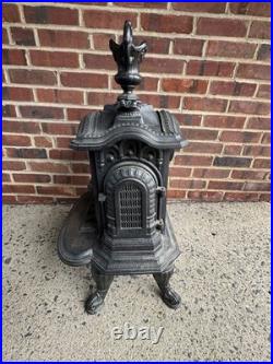 Antique Onward No. 2 Cast Iron Parlor Stove Victorian Gothic Wood Burning