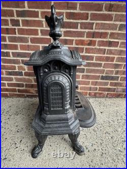 Antique Onward No. 2 Cast Iron Parlor Stove Victorian Gothic Wood Burning