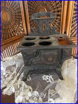 Antique Original 1900s Crescent Cast Iron Stove Oven