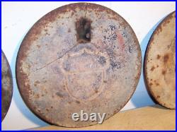 Antique Original Acorn Cast Iron Stove Parts Burner Covers Damper Handle Emblem
