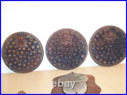 Antique Original Acorn Cast Iron Stove Parts Burner Covers Damper Handle Emblem