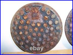 Antique Original Acorn Cast Iron Stove Parts Burner Covers Damper Handle Emblem