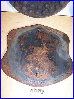 Antique Original Acorn Cast Iron Stove Parts Burner Covers Damper Handle Emblem