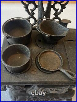 Antique Original Crescent Miniature Cast Iron Toy Wood Stove Made In USA