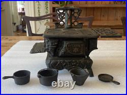 Antique Original Crescent Miniature Cast Iron Toy Wood Stove Made In USA