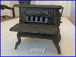 Antique Original Crescent Miniature Cast Iron Toy Wood Stove Made In USA