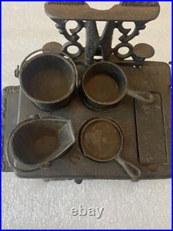 Antique Original Crescent Miniature Cast Iron Toy Wood Stove Made In USA