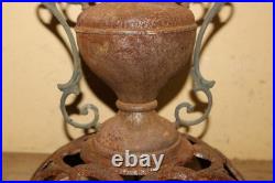 Antique Ornate 1800's Peoria ILL. Parlor Stove Cast Iron Top Cover Finial Topper